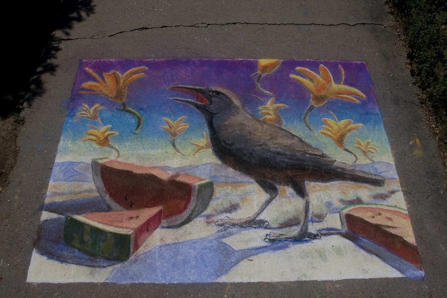 Mural: Crow Baby - Chalk