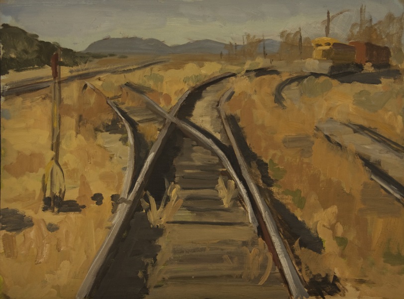 Tracks at Lamy - Oil