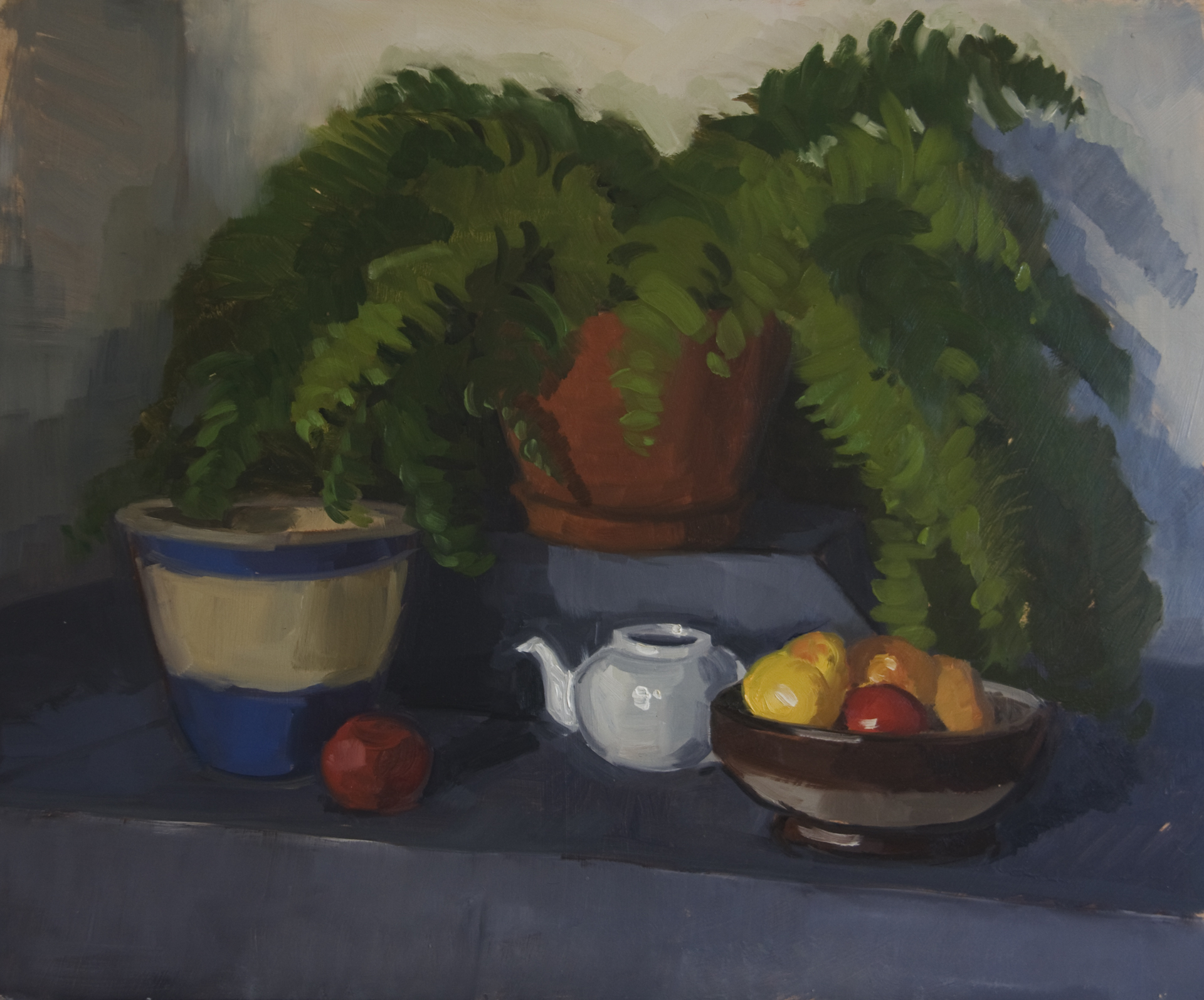 Still Life with Fern - Oil